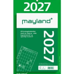 Kæmpeafrivningskalender væg - 193x316mm - Blokformat - Grøn - 2027 - Mayland - 27254000