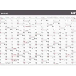 Kæmpekalender(i paprør) 1x13 mdr. væg - Moderne - 70x100 cm - Papir - 2027 - Mayland - 27064300