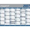 Kæmpekalender(i paprør) 2x6 mdr. væg - 70x100 cm - Papir - 2027 - Mayland - 27064000
