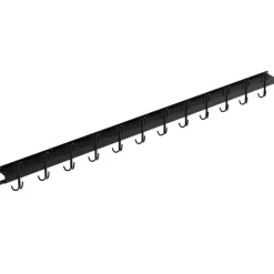 Knagerække med indadvendte kroge 1800 mm, sort