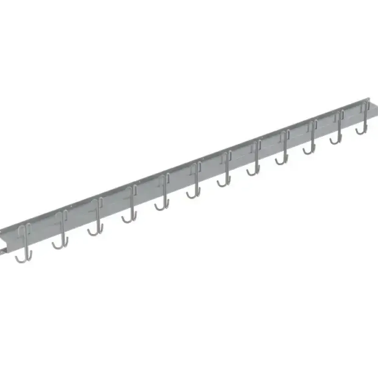 Knagerække - 1800 mm - Indadvendte kroge - Alugrå - RAL9006