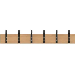Knagerække - Sonesson Type 102 - 6 skolekroge - Sort/Birk - 1000mm