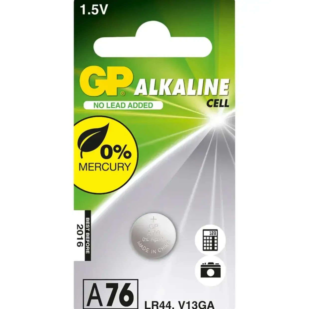 Knapcelle batteri GP Alkaline 1,5 V 1 stk. - 10 stk