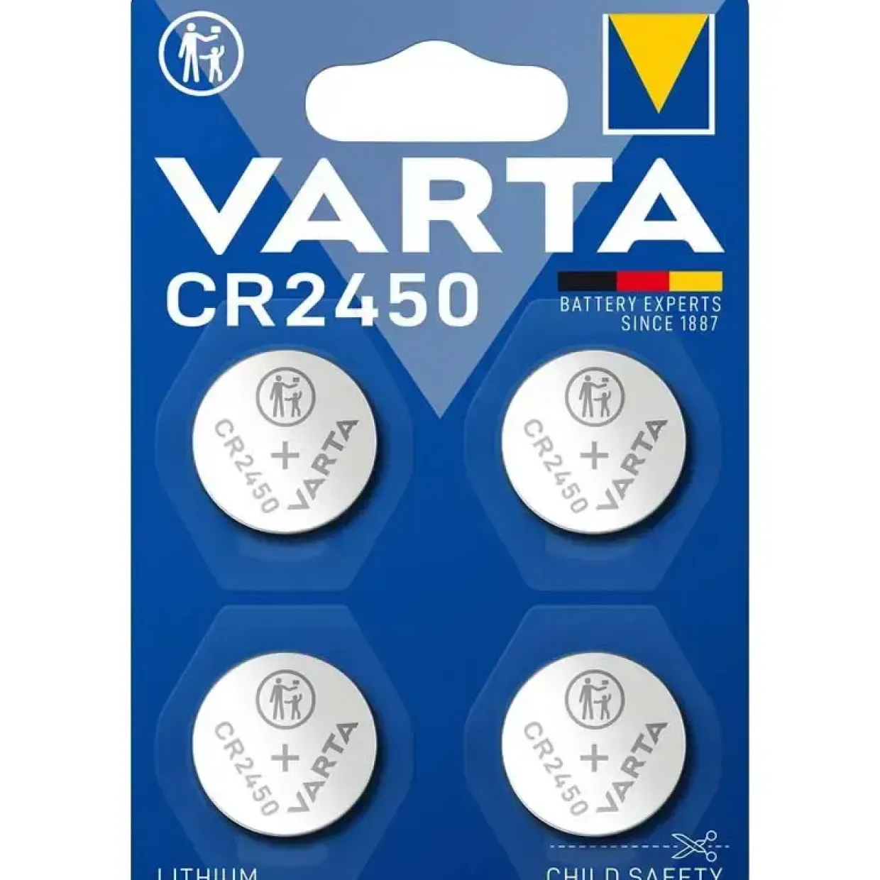 Knapcellebatteri, Varta, CR2450 pakke a 4 stk