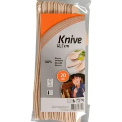 Kniv Engangsservice, Consumer, 18,5cm, natur, birketræ - 34 pakker