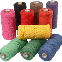 Knyttegarn, stærke farver, L: 100 m, tykkelse 2 mm, Tyk kvalitet 12 | 36, 10x225 g| 1 pk.