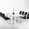 Konferencebord Consensus, Hvid 2800x1000 mm bådformet, Alugrå understel