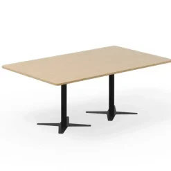 Konferencebord DNA, Eg 2000x1200 mm rektangulært, Sort understel