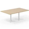 Konferencebord DNA, Eg 2000x1200 mm rektangulært, Hvidt understel