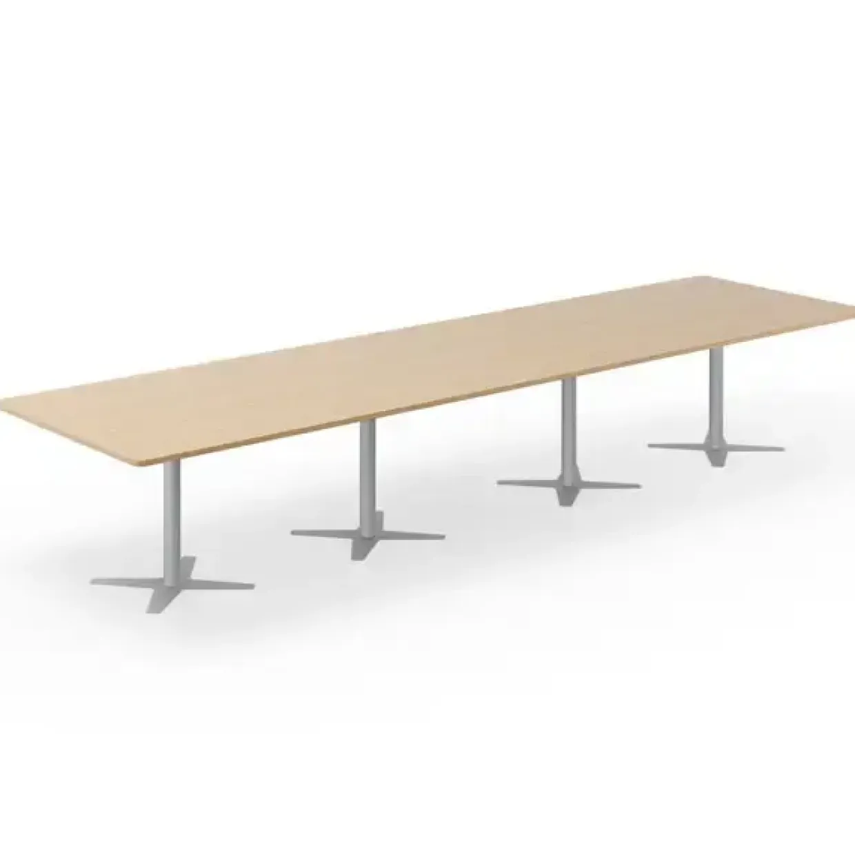 Konferencebord DNA, Eg 4400x1200 mm rektangulært, Alugråt understel