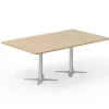 Konferencebord DNA, Eg 2000x1200 mm rektangulært, Alugråt understel