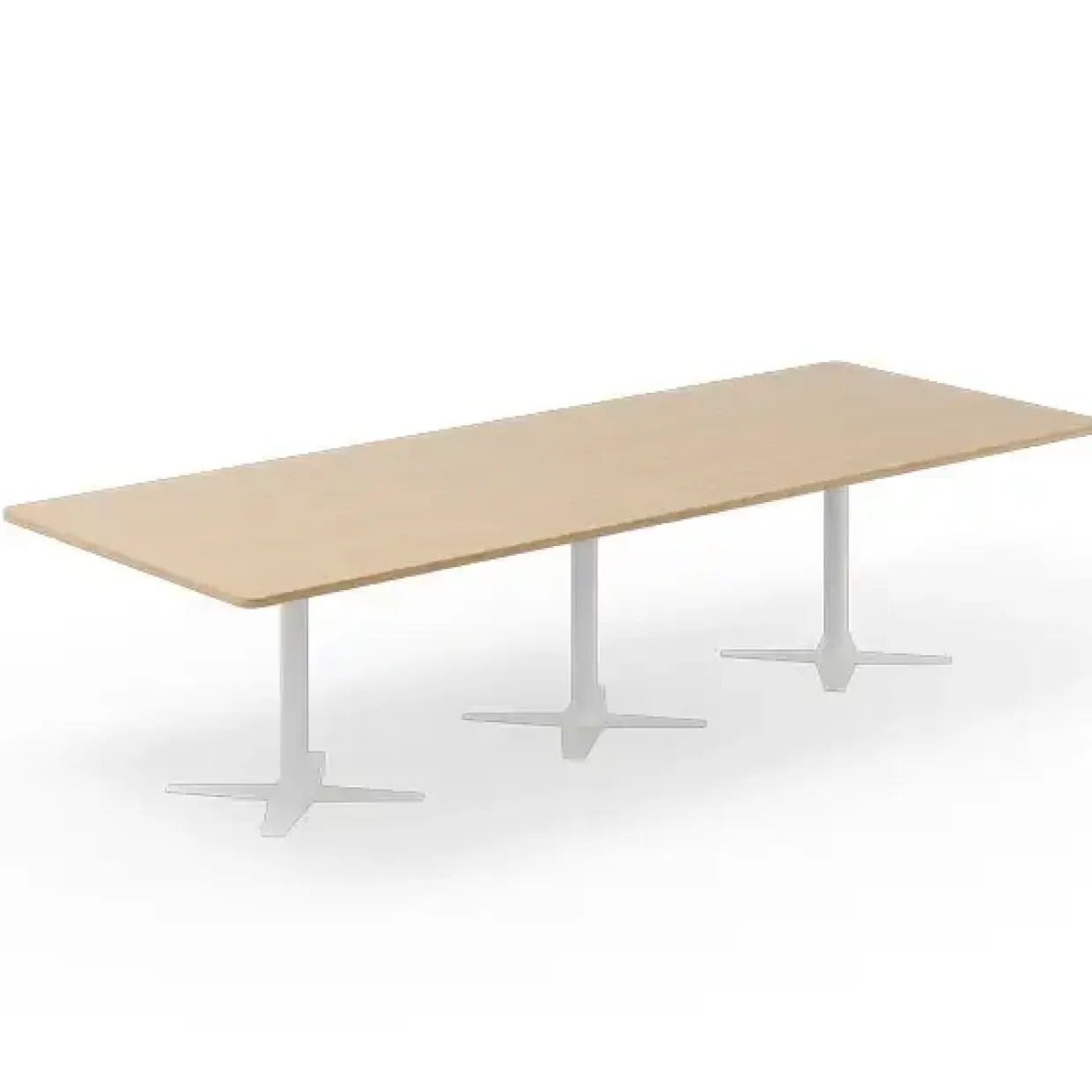 Konferencebord DNA, Eg 3200x1200 mm rektangulært, Hvidt understel