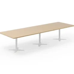 Konferencebord DNA, Eg 3800x1200 mm rektangulært, Hvidt understel