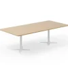 Konferencebord DNA, Eg 2600x1200 mm rektangulært, Hvidt understel