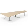 Konferencebord DNA, Eg 5000x2365 mm trapezformet, Alugråt understel