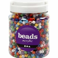Kongoperler, dia. 8 mm, hulstr. 4 mm, ass. farver, 415 g, 700ml
