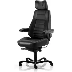 Kontorstol - Kab Seating Controller - Sort læder - 24/7 brug