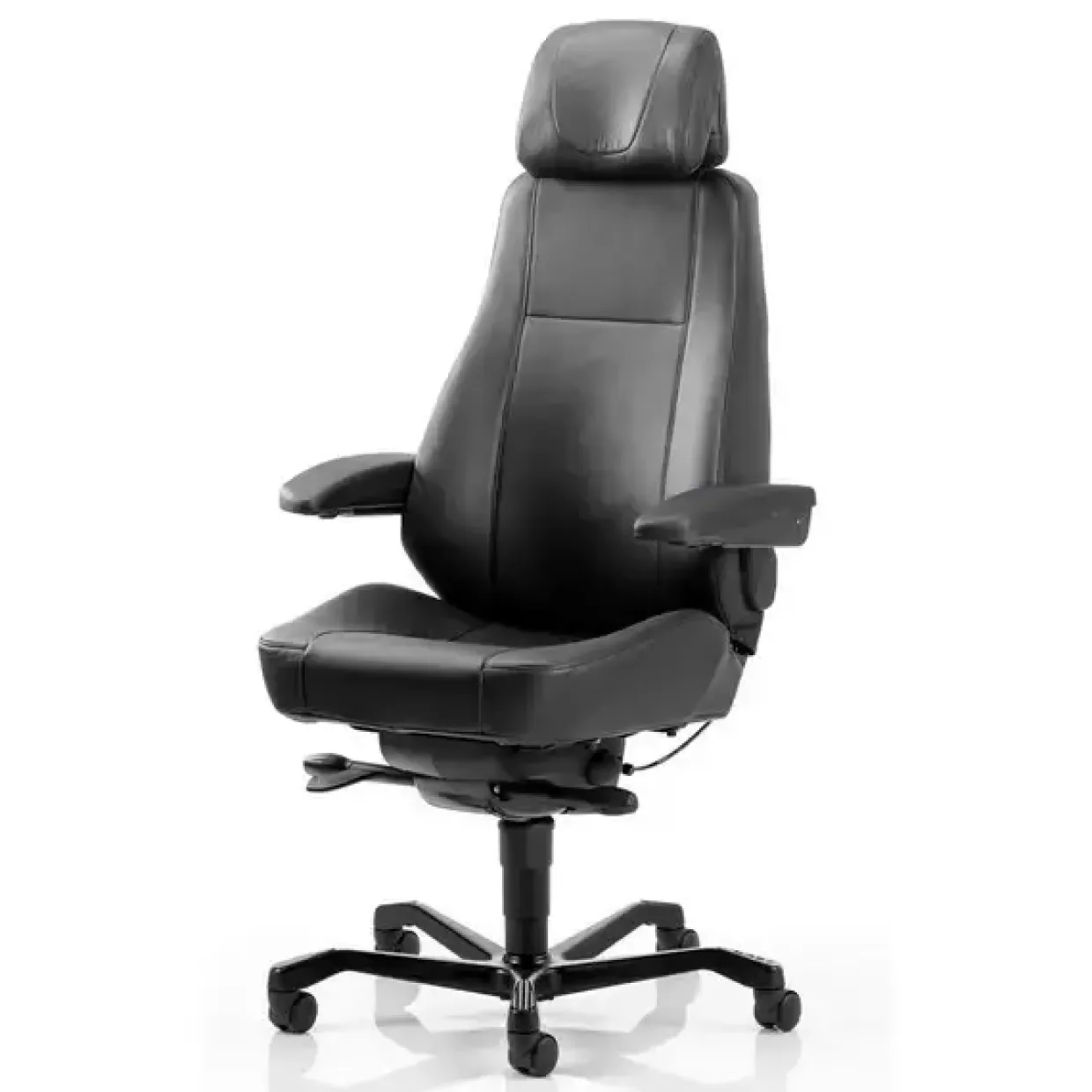 Kontorstol - Kab Seating Director - Sort læder - 24/7 brug