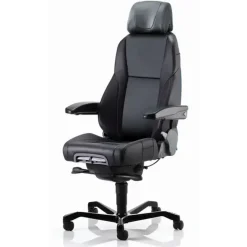 Kontorstol - Kab Seating K4 Premium - Sort læder - 24/7 brug