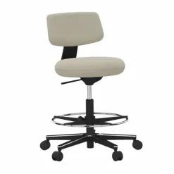 Kontorstol - Savo 360H m. fodring - Sort ask - Rondo Beige 61201