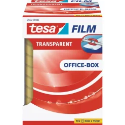 Kontortape transparent - 15 mm x 66 m - 10 stk