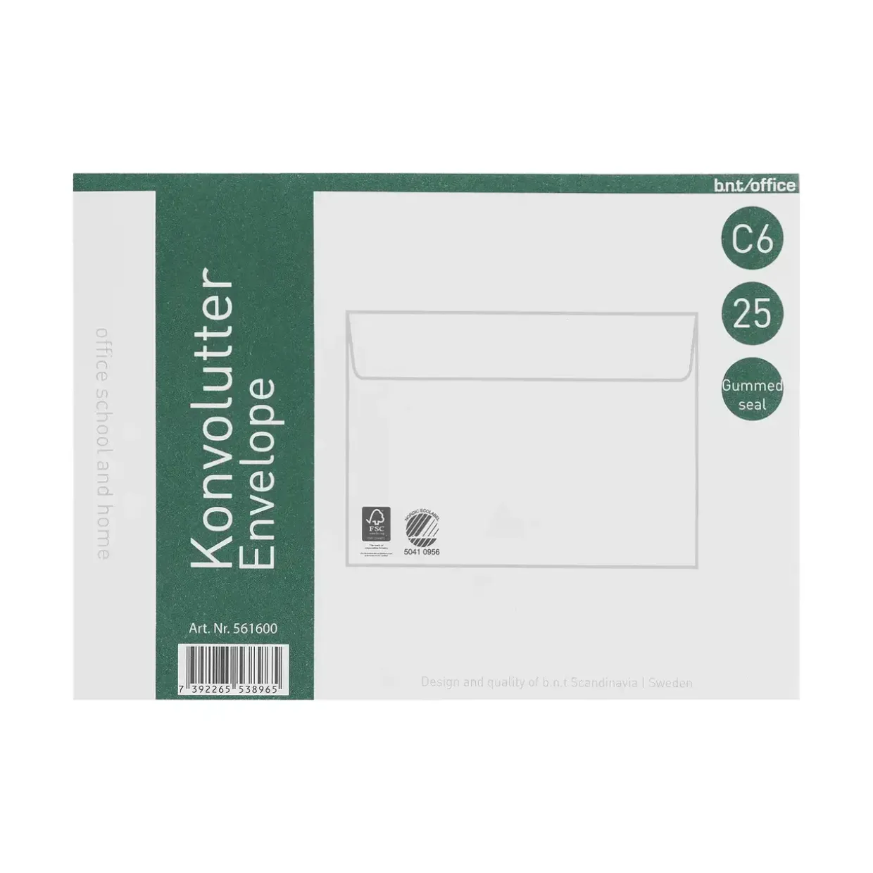 Konvolut C6 70g fugtgummi 114x162mm - 25 stk