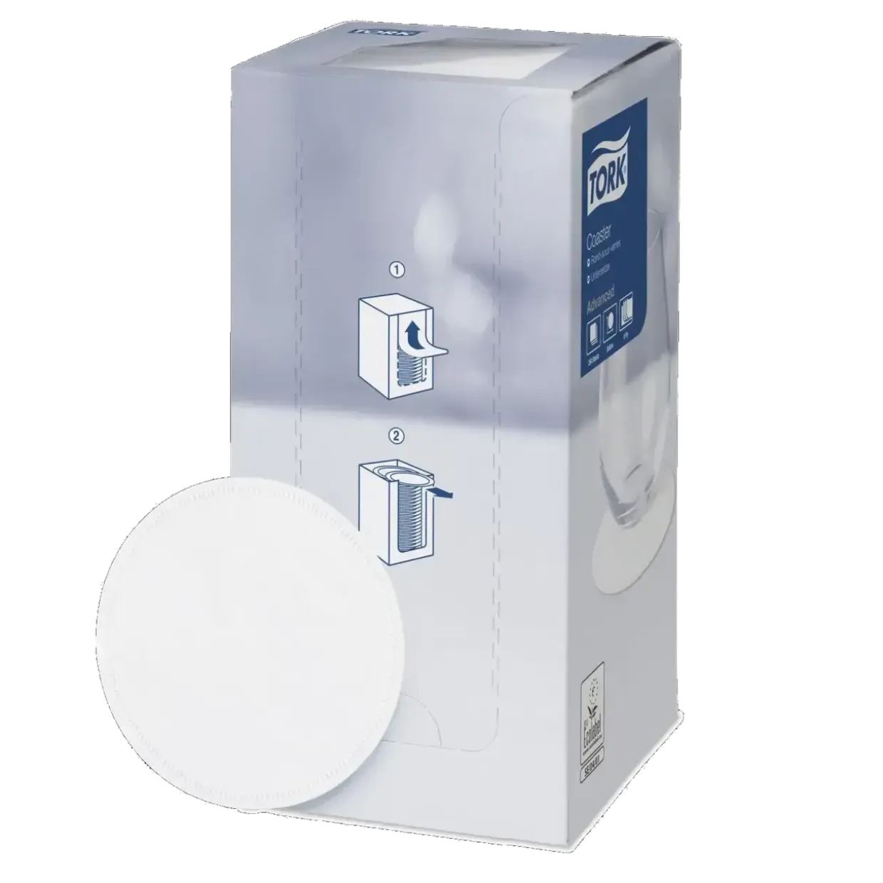 Kopunderlag Ø9cm 8-lag Hvid - 12 pk x 250 stk/krt