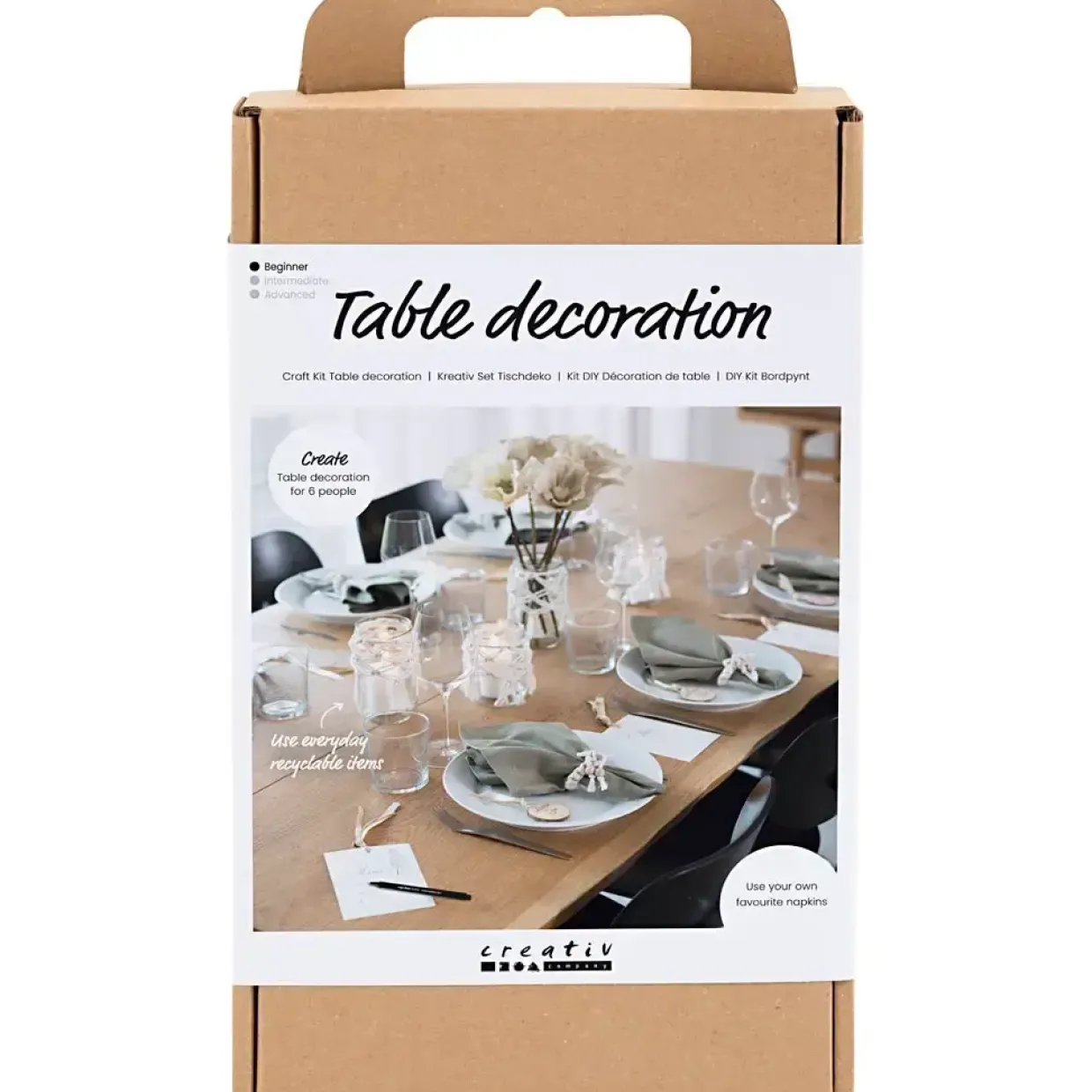 Kreakasse DIY Kit Bordpynt natur