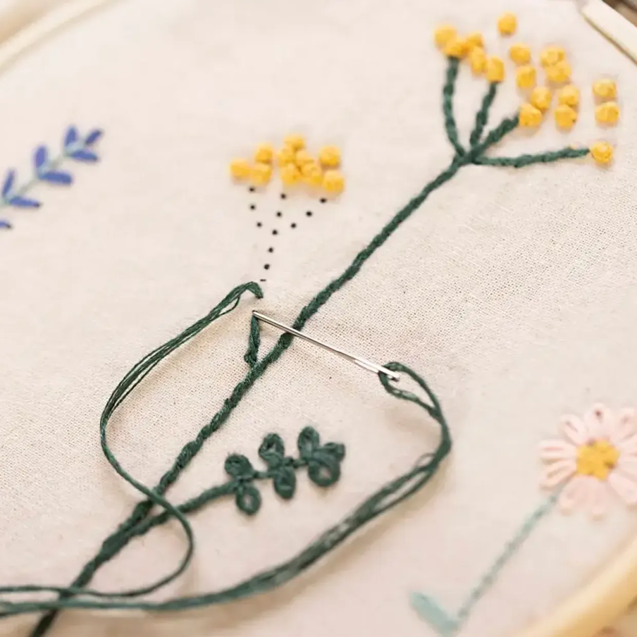 Kreakasse DIY Kit Broderi Blomster