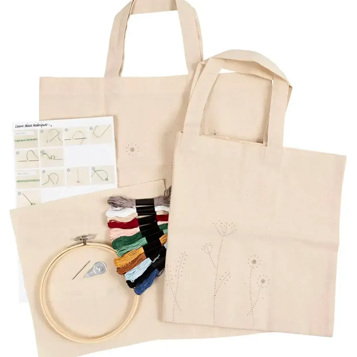 Kreakasse DIY Kit Broderi Blomster
