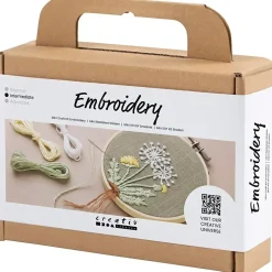 Kreakasse DIY Kit Broderi Broderiramme støvet grøn - 1 pakke