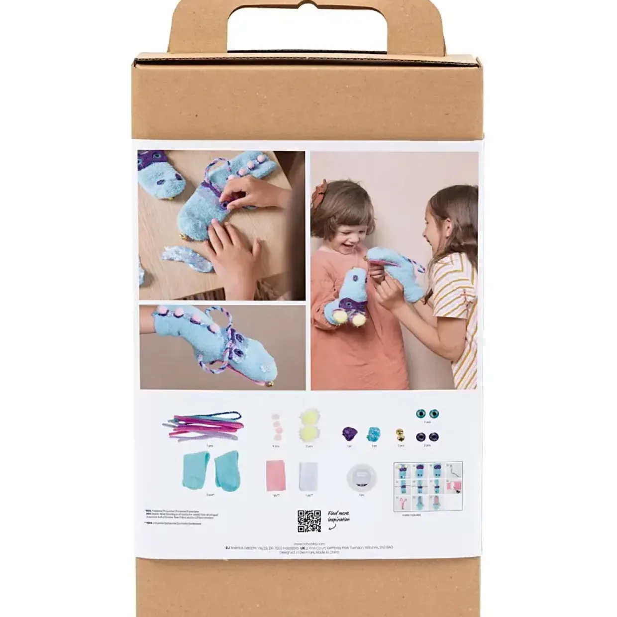 Kreakasse DIY Kit Dekoration Strømpedukke monster ass. farver