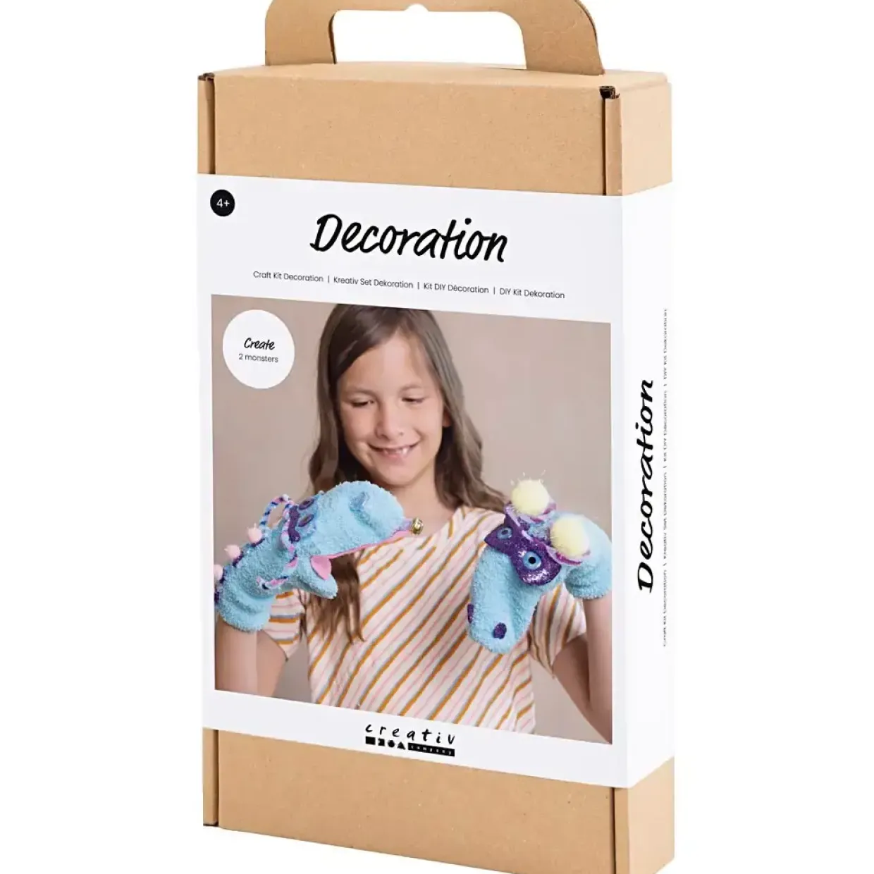 Kreakasse DIY Kit Dekoration Strømpedukke monster ass. farver