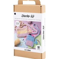 Kreakasse DIY Kit Hækle Tasker ass. farver