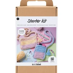 Kreakasse DIY Kit Hækle Tasker ass. farver