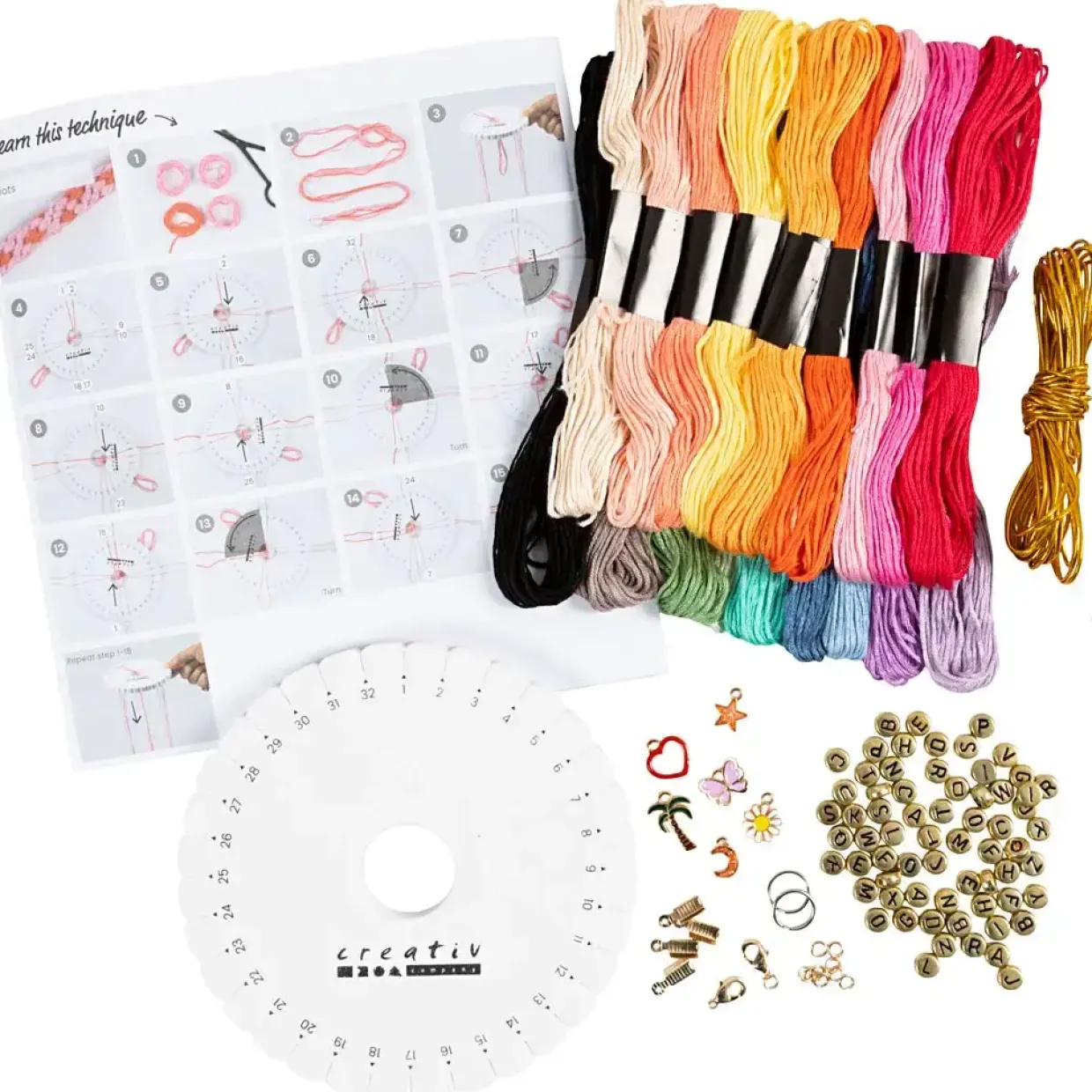 Kreakasse DIY Kit Kumihimo Venskabsarmbånd - 1 pakke