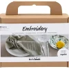 Kreakasse DIY Kit Mini Broderi Serviet støvet grøn
