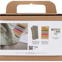 Kreakasse DIY Kit Mini Broderi Serviet støvet grøn