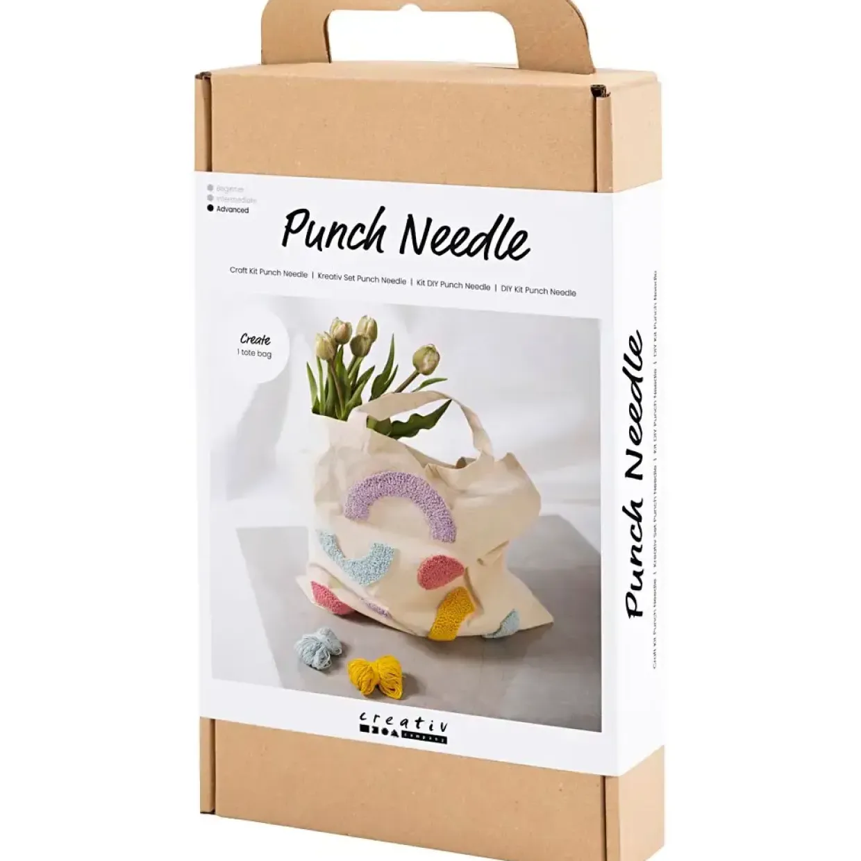 Kreakasse DIY Kit Punch Needle Mulepose pastelfarver