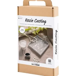 Kreakasse DIY Kit Resin Støbning Firkantet bakke med terrazzo sort, hvid