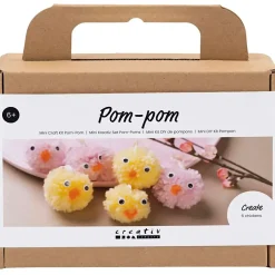 Kreakasse Mini DIY Kit Pompon Kyllinger ass. farver