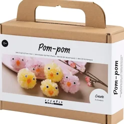 Kreakasse Mini DIY Kit Pompon Kyllinger ass. farver