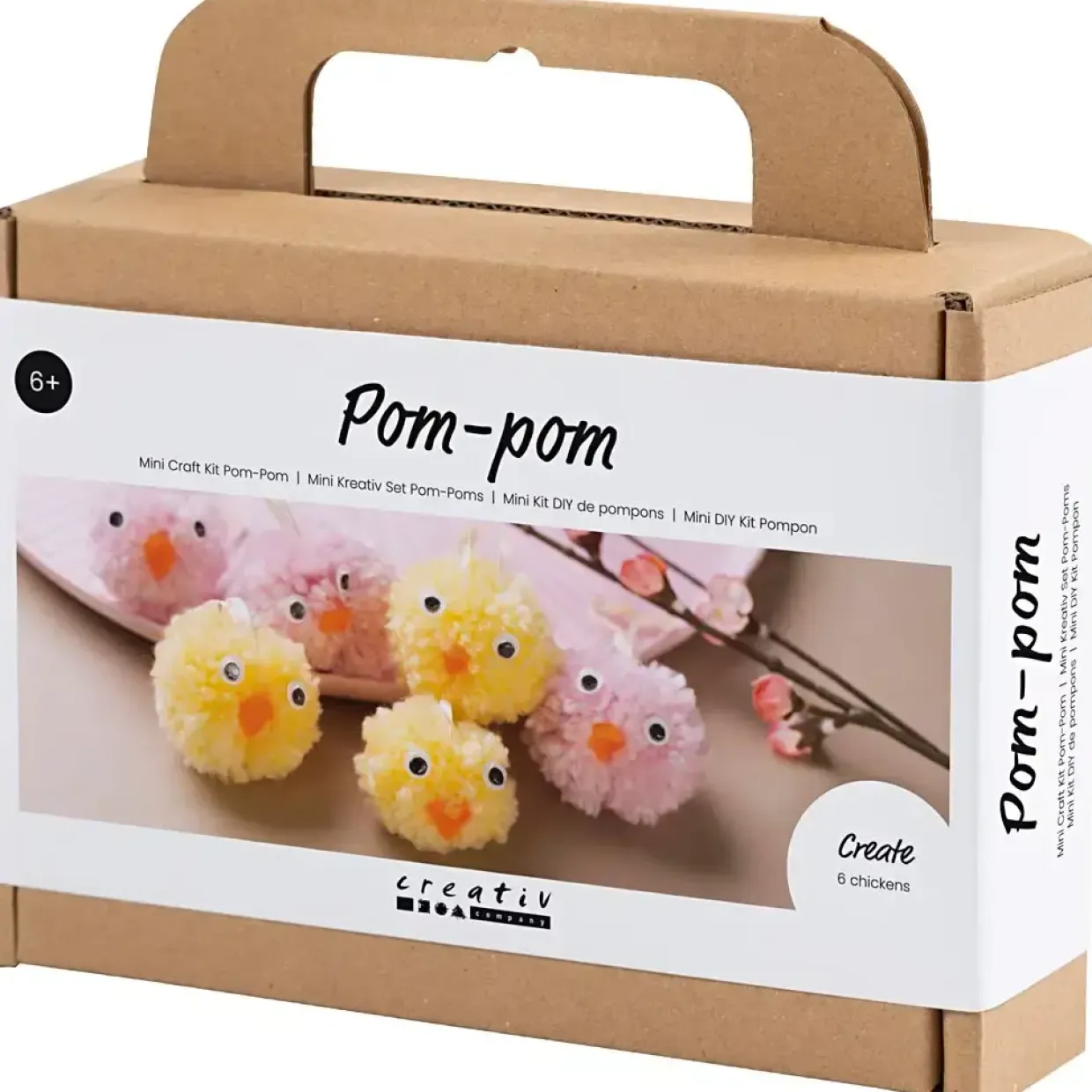 Kreakasse Mini DIY Kit Pompon Kyllinger ass. farver