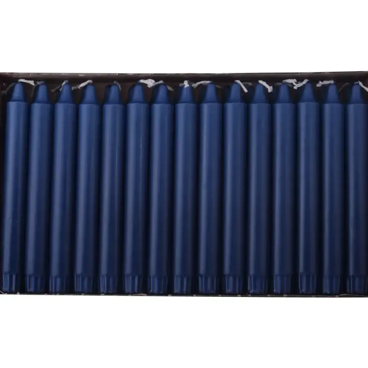 Kronelys, 20cm, Ø2,3cm, mørkeblå, 8 timer, 100% stearin - 150 stk