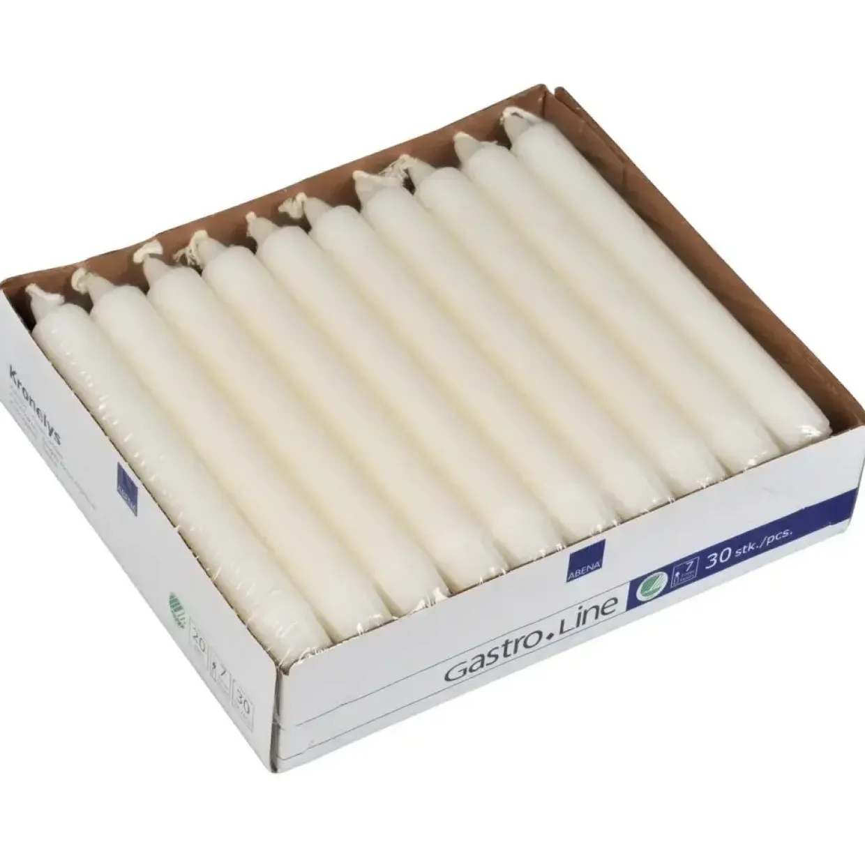 Kronelys - Gastro-Line 20cm 7 timer - Hvid - 150 stk