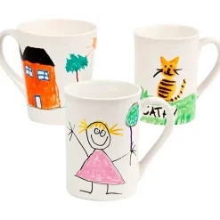 Krus sæt - DIY - Hvide porcelænskrus - 48 stk + 12 tusser