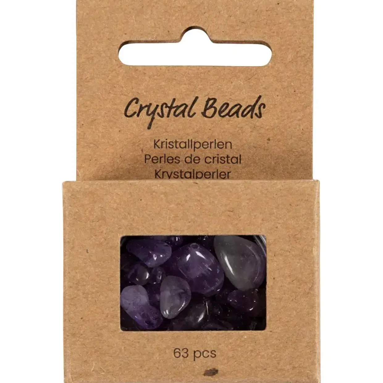 Krystalperler, Ametyst, diam. 7-12 mm, hulstr. 1 mm, lilla, 63stk./ 1 pk.