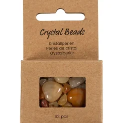 Krystalperler, Honning calcit, diam. 7-12 mm, hulstr. 1 mm, lys gul, 63stk./ 1 pk.
