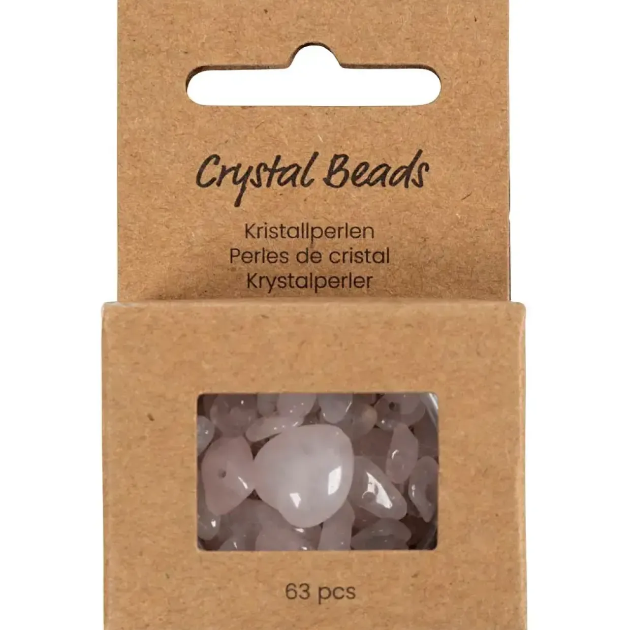Krystalperler, Rosakvarts, diam. 7-12 mm, hulstr. 1 mm, rosa, 63stk./ 1 pk.