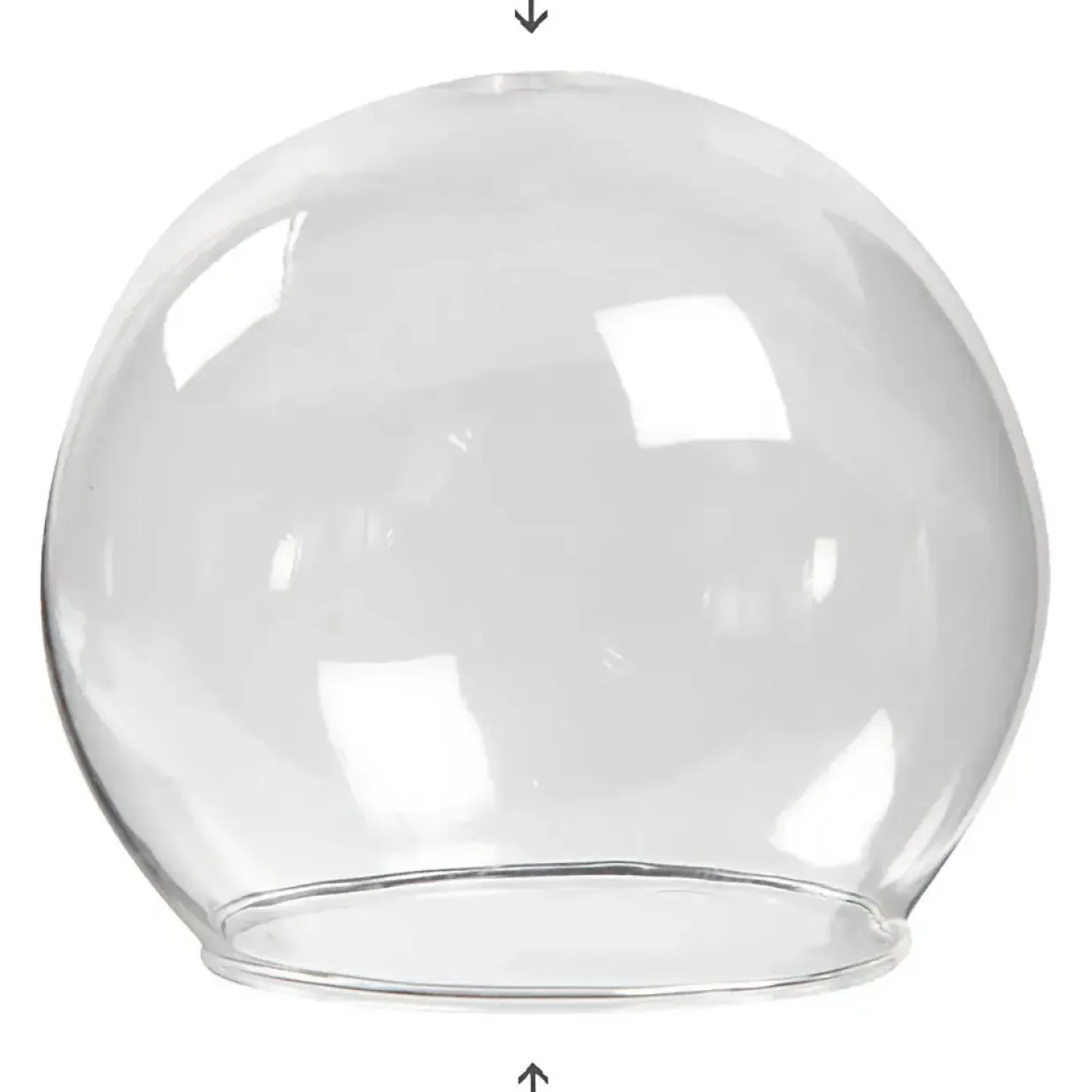 Kugleformet glasklokke diameter 8 cm hulstørrelse 5 cm transparent - 4 stk.